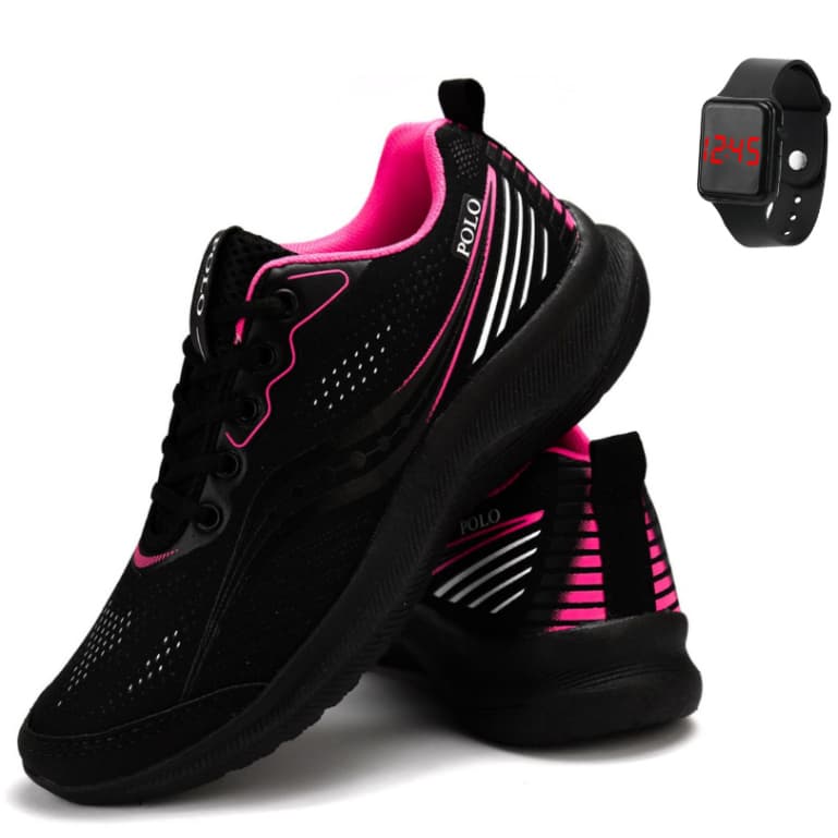 Kit Tênis Casual Feminino Corrida Academia + Relógio Digital