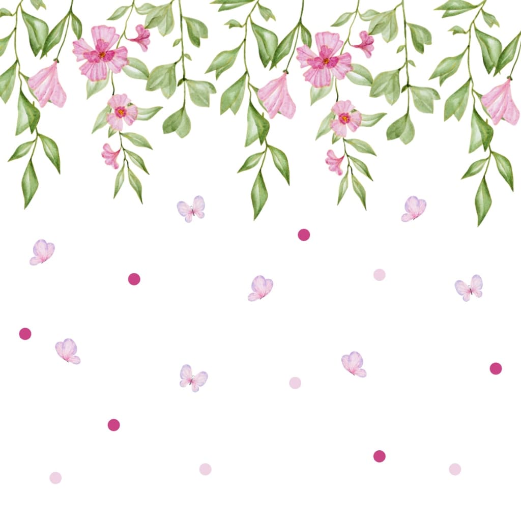 Adesivo De Parede Floral Lavável Vinílico Alta Qualidade 1m