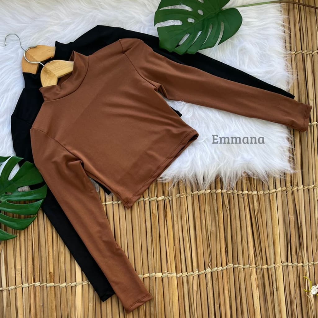 Kit C/2 Cropped Manga Longa Feminino Blusa Curta Moda Gringa
