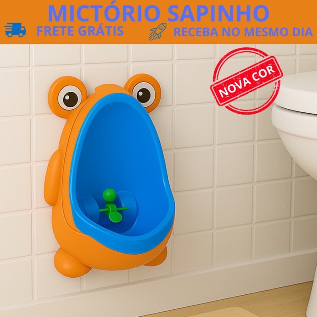 Mictorio Sapinho Pinico Laranja e Azul Desfralde Criança Treino Baby