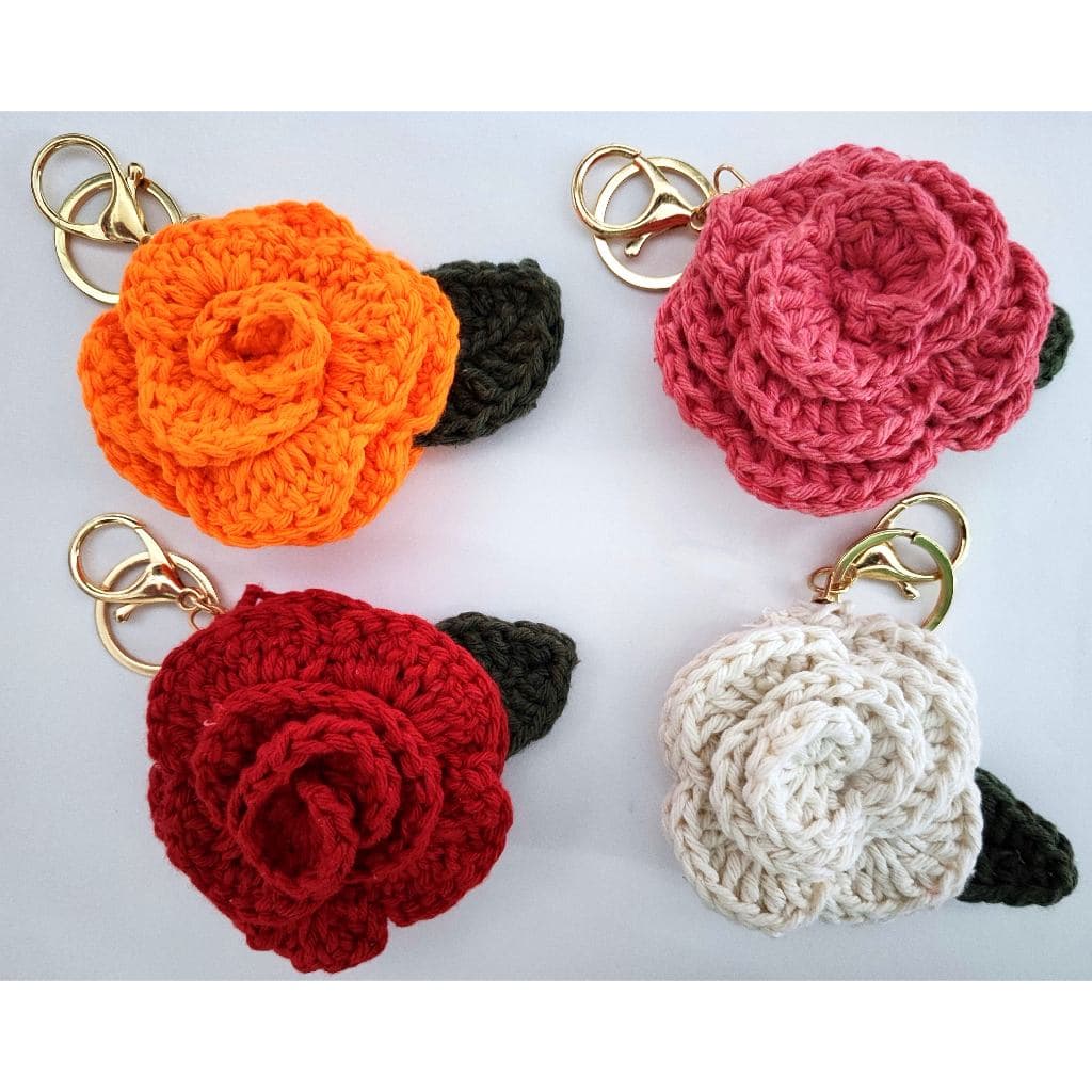 Chaveiro Flor de Crochê