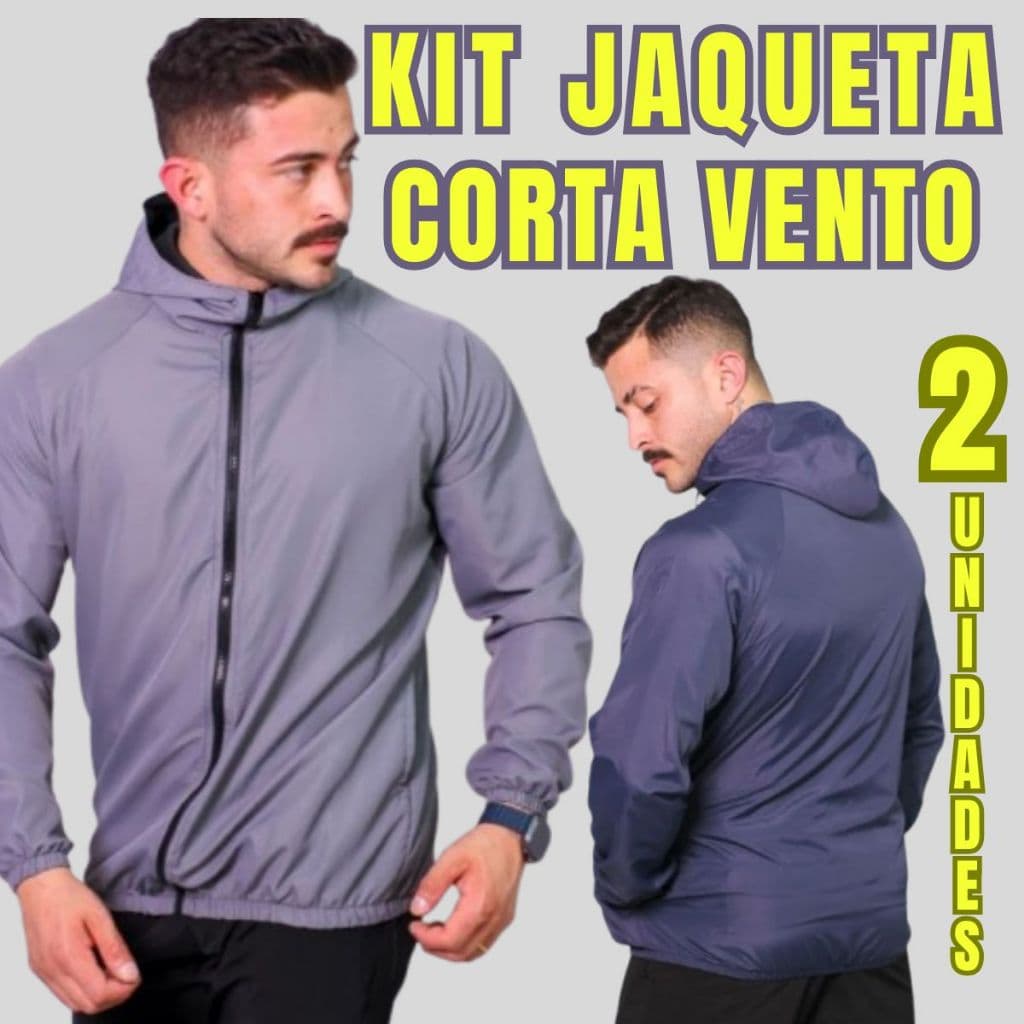 Kit 2 Jaquetas  Corta Vento Masculina Impermeável