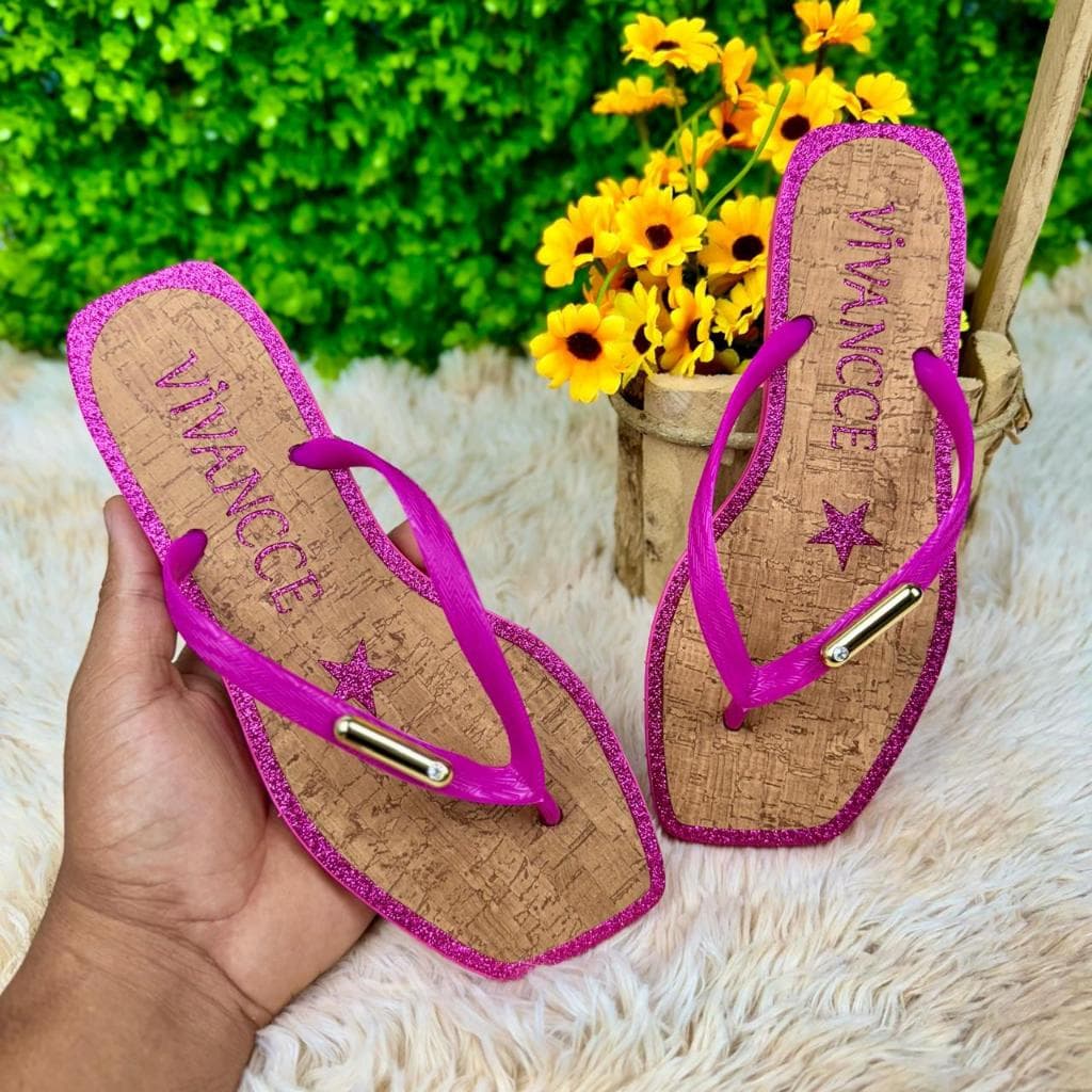 Sandália Chinelo Feminino Vivancce com Glitter Super Confortável ideal para o dia a dia Envio Imediato Promoção