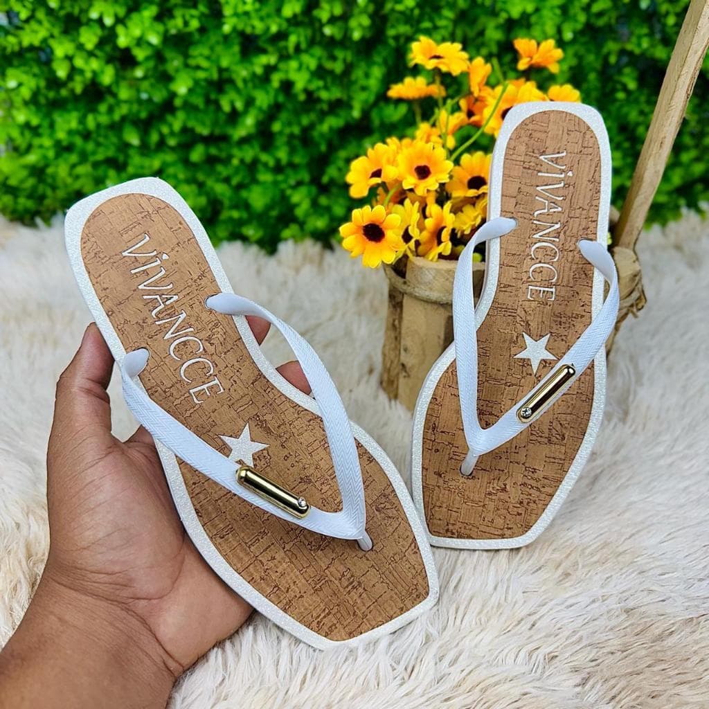 Chinelo Sandália glamour Feminino Vivancce com Glitter Super Confortável ideal para o dia a dia Envio Imediato