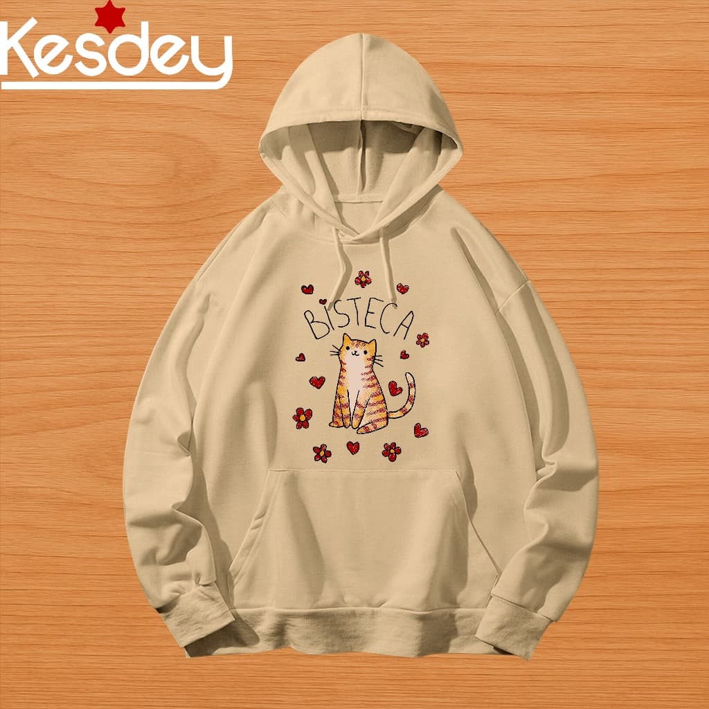 MOLETOM UNISSEX STREETWEAR PERSONALIZADA ESTAMPA GATO BISTECA