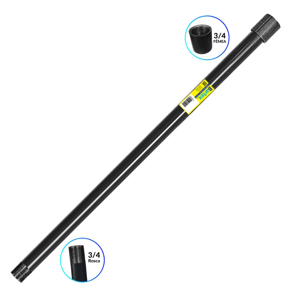 Extensor Para Trado/ Cavadeira Perfurador de Solo Manual 1m 100cm Rosca 3/4 Bartex