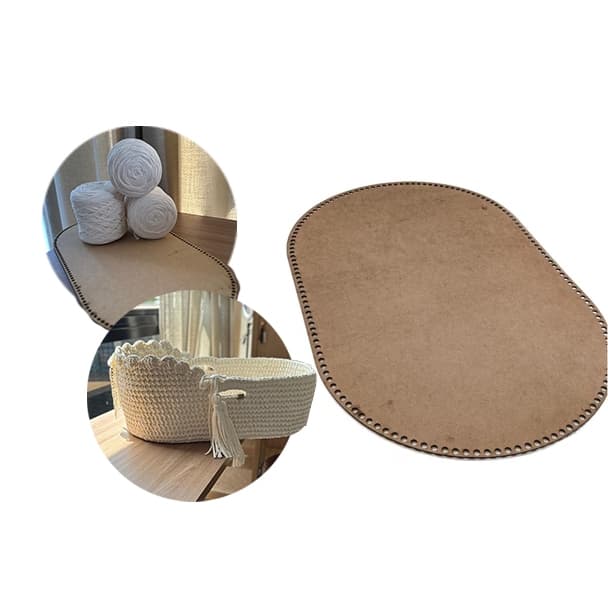 Base Para Moisés Bebê - Bercinho - Cesto Neném - Crochê Fio De Malha Mdf