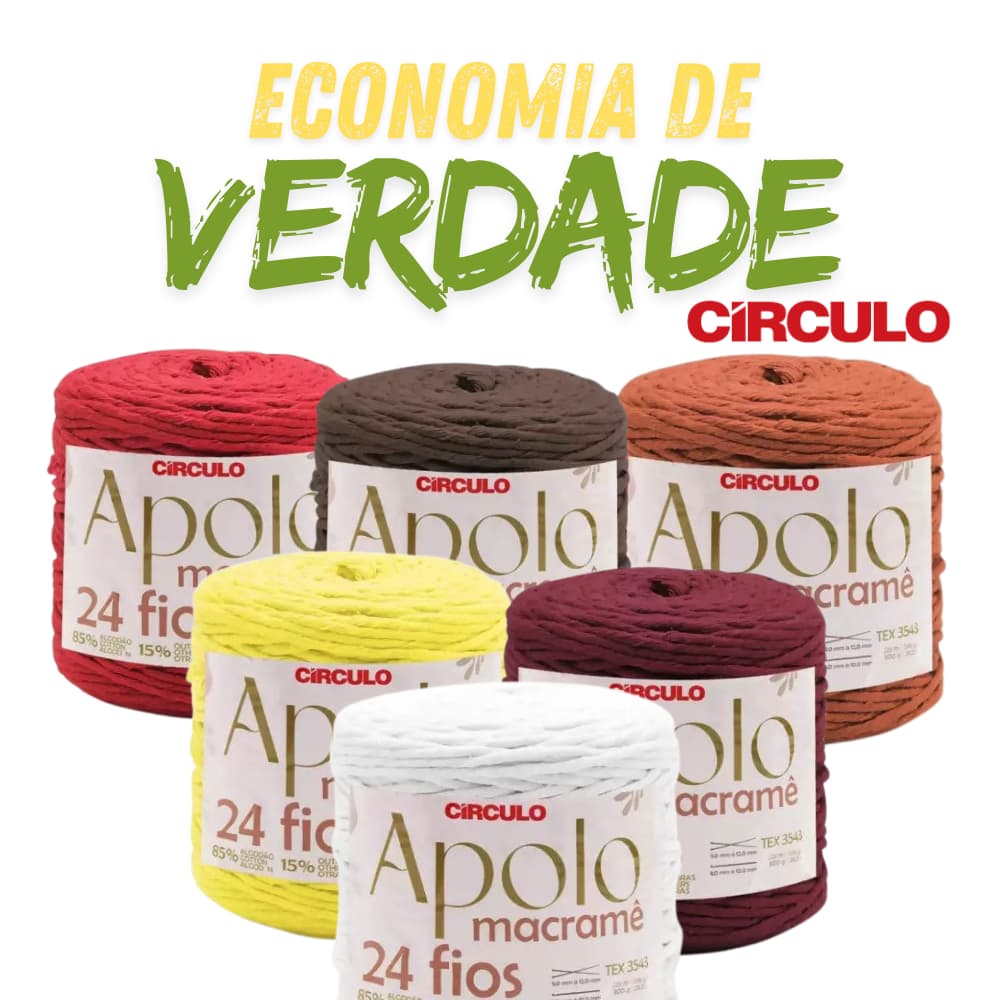 Barbante Apolo Macramê, Crochê e Tricô Circulo 24 Fios - 800g