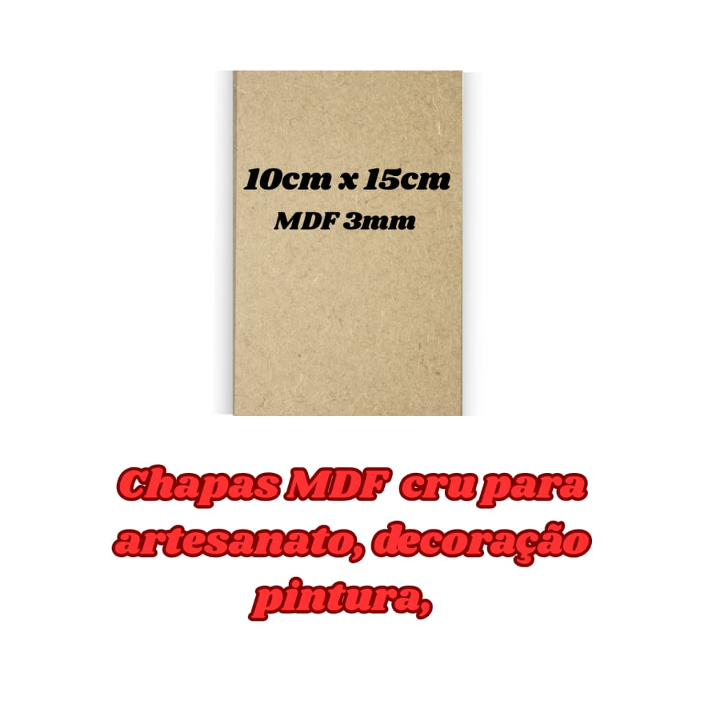 Kit 100 Und Chapa Mdf Artesanato Quadros A6 10x15  Mdf Crú Qualidade 3mm Extra