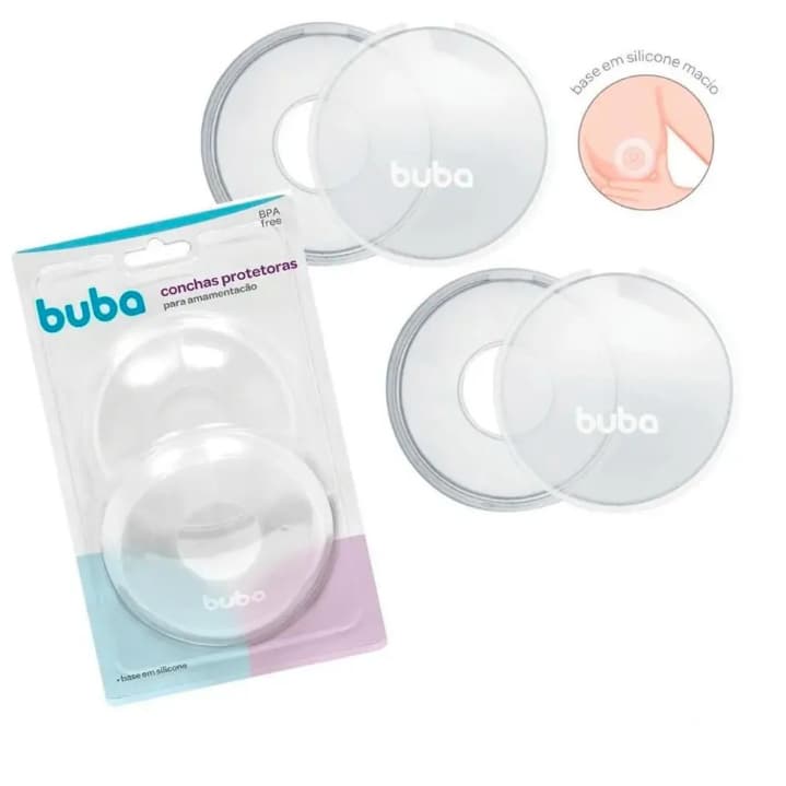 Concha Protetora Para Amamentação Buba Silicone Macio Comfortável Protege E Alivia Os Seios Mamilo