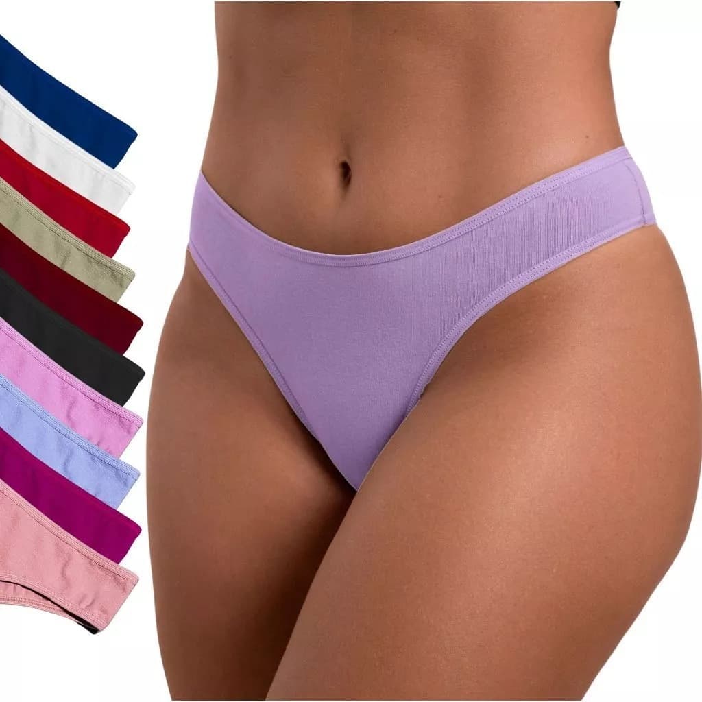 Kit 10 Calcinhas Adulto Tanga Conforto de Microfibra com Forro 100% Algodão Cores Diversas