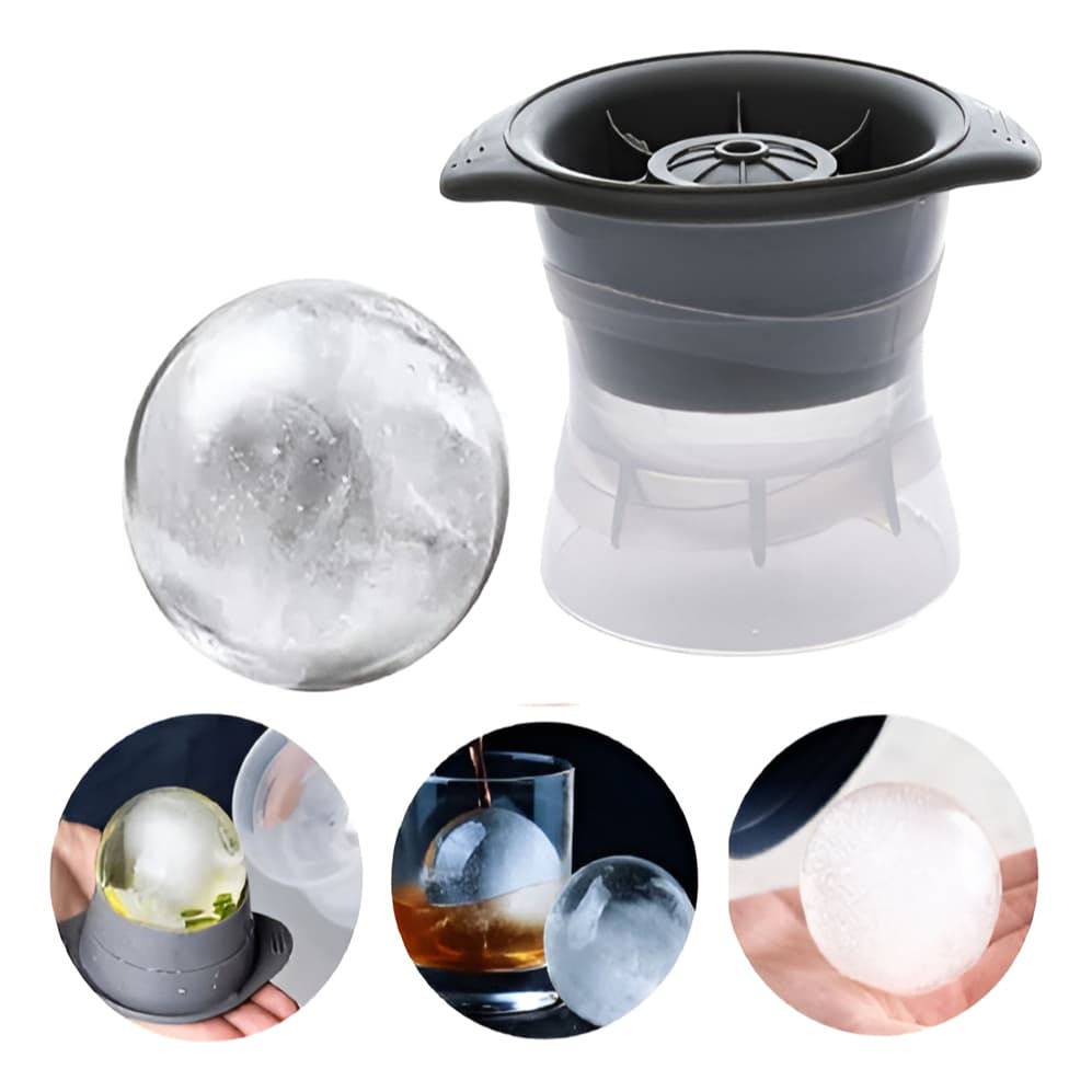 Forma De Gelo Esfera Bola Silicone Grande Redonda Bar Whisky Ice Ball