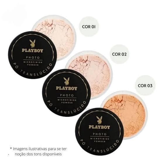 Kit 3 Pó Translúcido Solto Finalizador Facial Playboy A Prova D'água