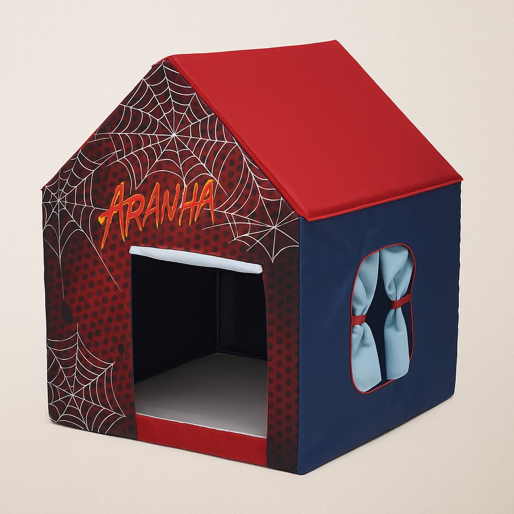 Casinha Infantil Homem Aranha Cabana Menino Teia Barraca Herói Tenda Spider Man