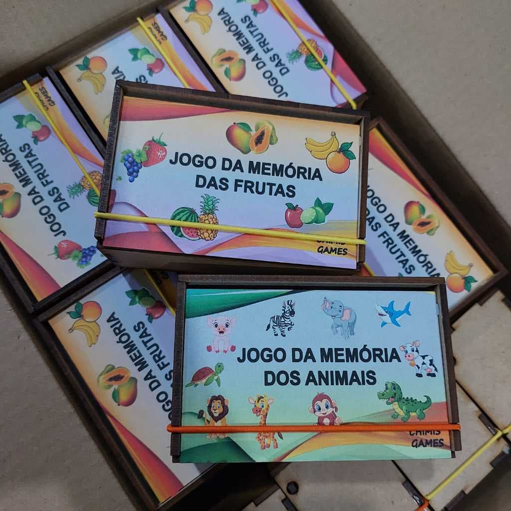 Kit 15/25/35 Jogo da Memoria 20 peças na caixinha personalizada MDF | Lembrancinha