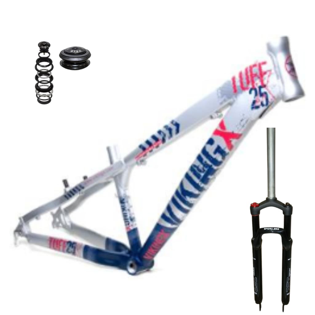Quadro 26 VikingX T-25 Mtb + Garfo C/Trava Ombro Ajuste Preload + Caixa de Direção 1.1/8*44*30