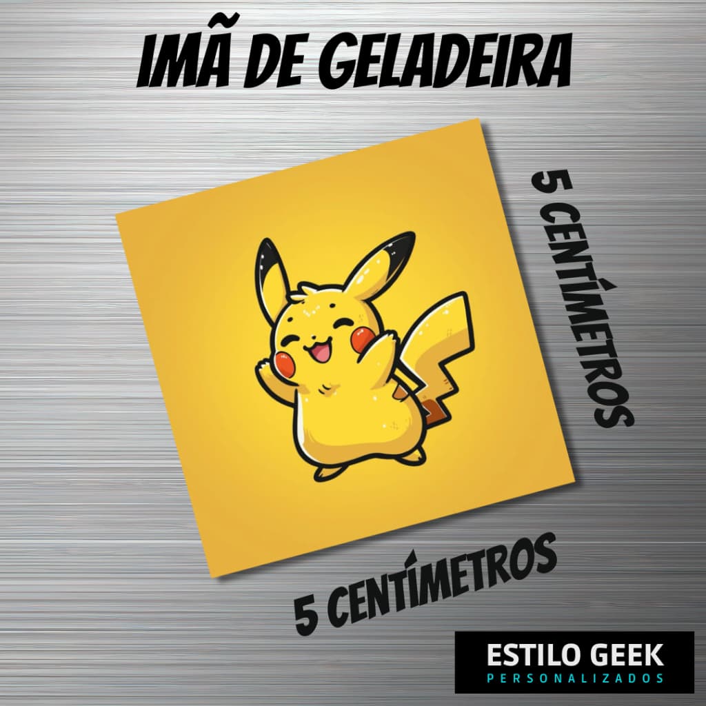 Imã De Geladeira Pokémon Vários Modelos Personalizado Resistente a Água e UV Vários Modelos 5x5cm