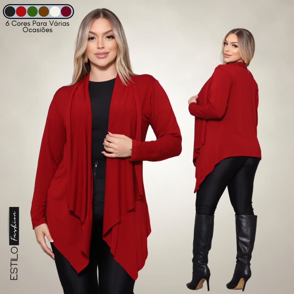 Cardigan Feminino  Assimétrico Casaco Kimono De Inverno