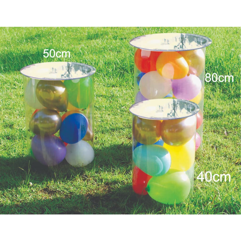 Trio de Cilindros Tampa Transparentes 80,50,40cm Decoração Festa Evento Qualidade Resistente Balões