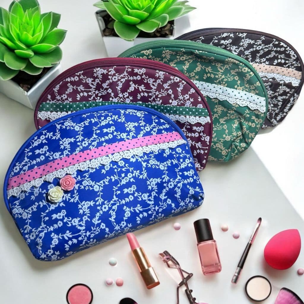 Necessaire Bolsa Organizador De Maquiagens E Cosméticos Para Viagem Com Zíper