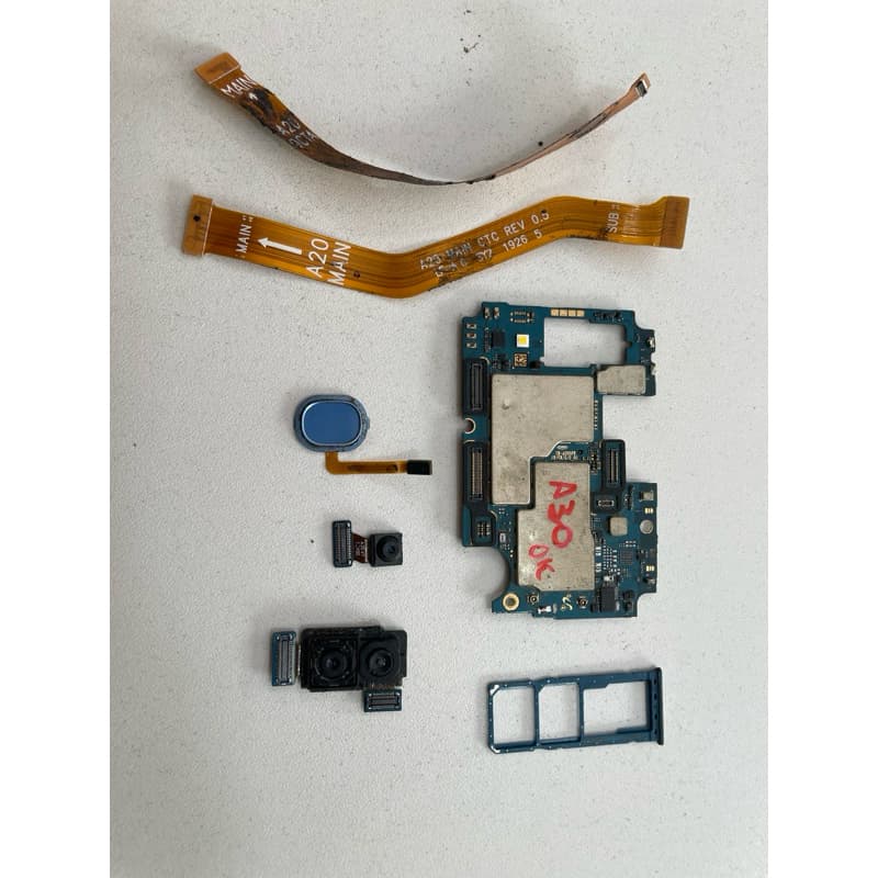 Placa Carcaças Câmera Frontal Traseira Samsung A30 128 GB gaveta chip flat flex usb