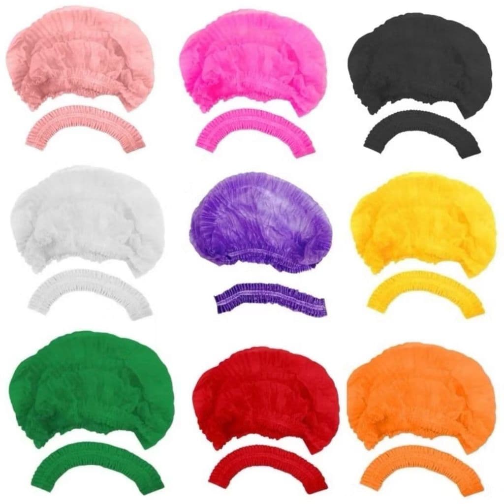 Touca TNT Descartável Coloridas 100 Unidades Com Elástico