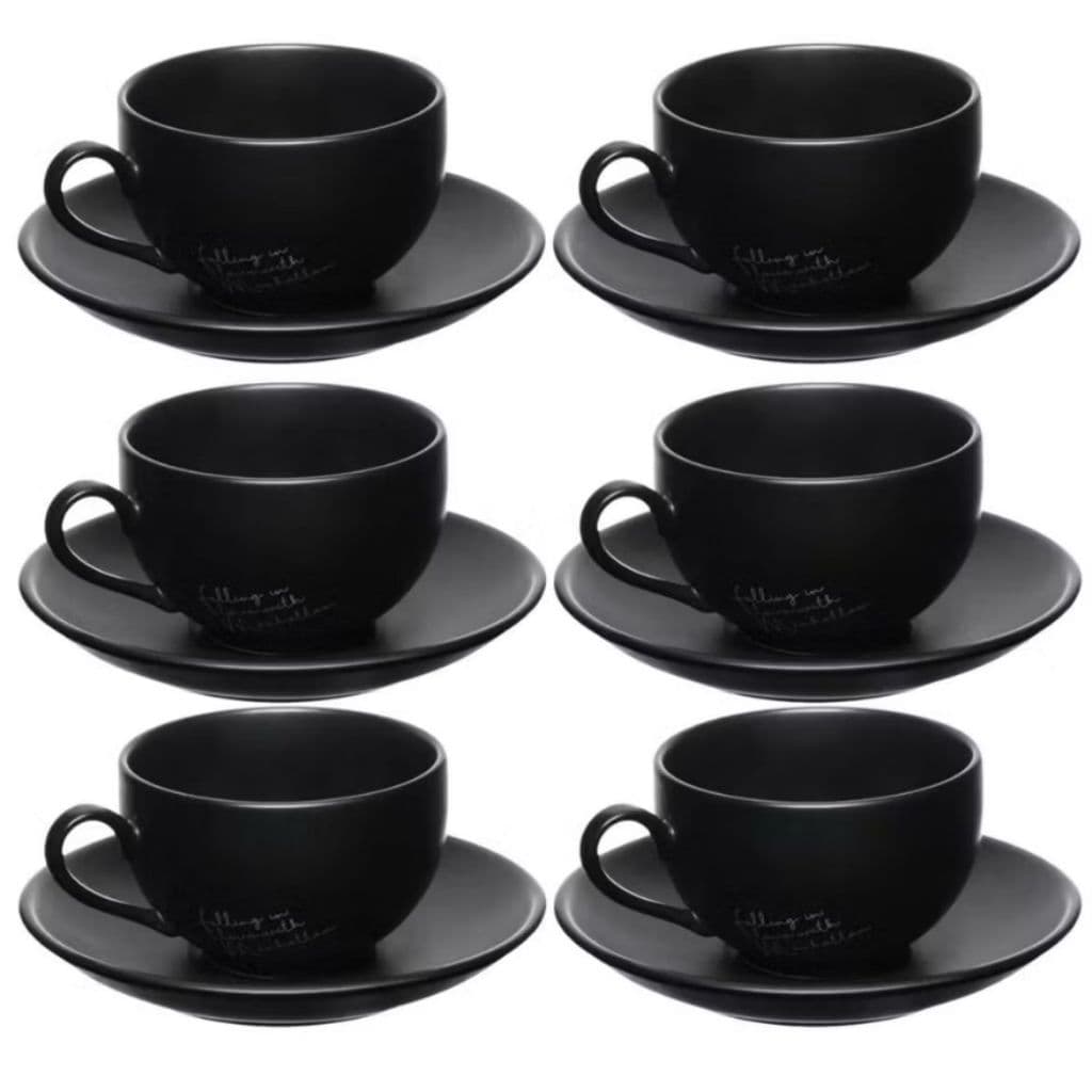Xícara para Café Chá de Porcelana Manhattan Preto