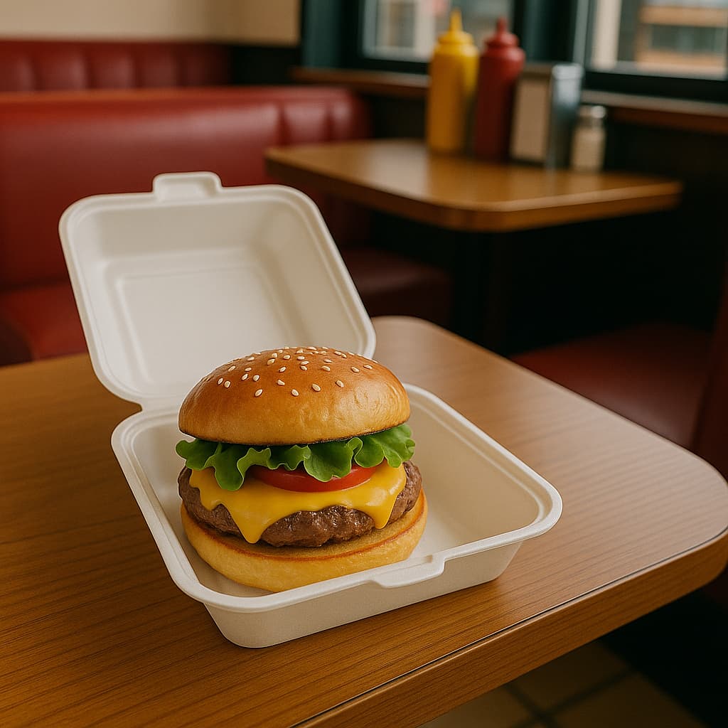 Hamburgueira Embalagem Isopor Média H2 Lanche Milho Salada Batata Frita C/ 100 Un