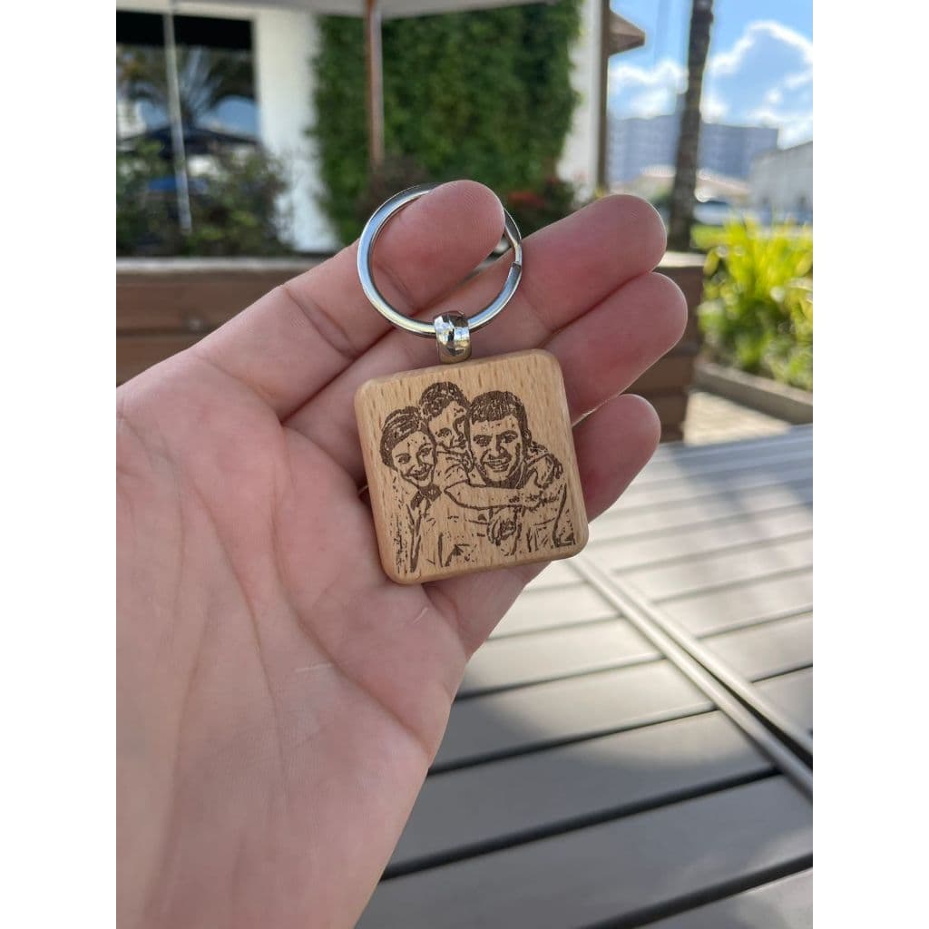 Chaveiro Madeira Com Foto Gravação A Laser Madeira