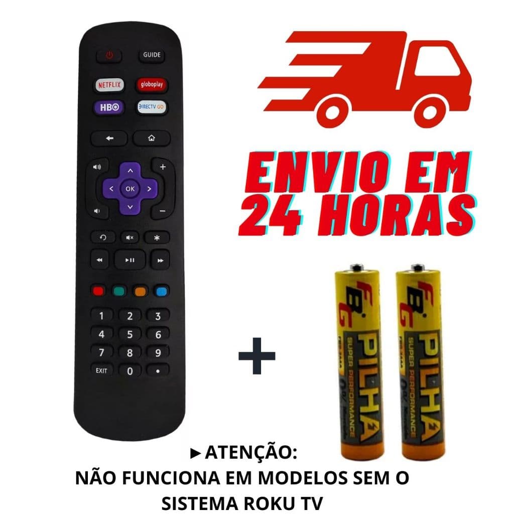 Controle Remoto Para TV SEMP ROKU SMART 50RK8600 43R6500 32R5500 32R6500