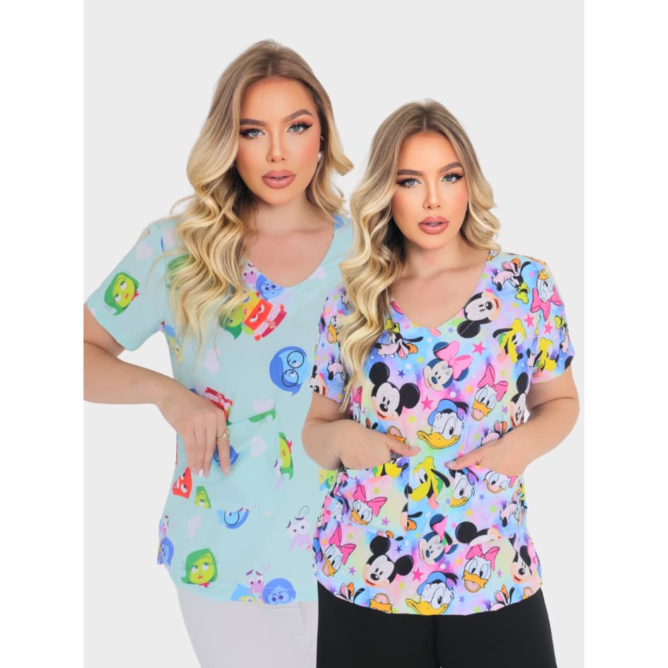 Scrub Blusa Bata Feminina Estampada Profissional | Uniforme Personalizado
