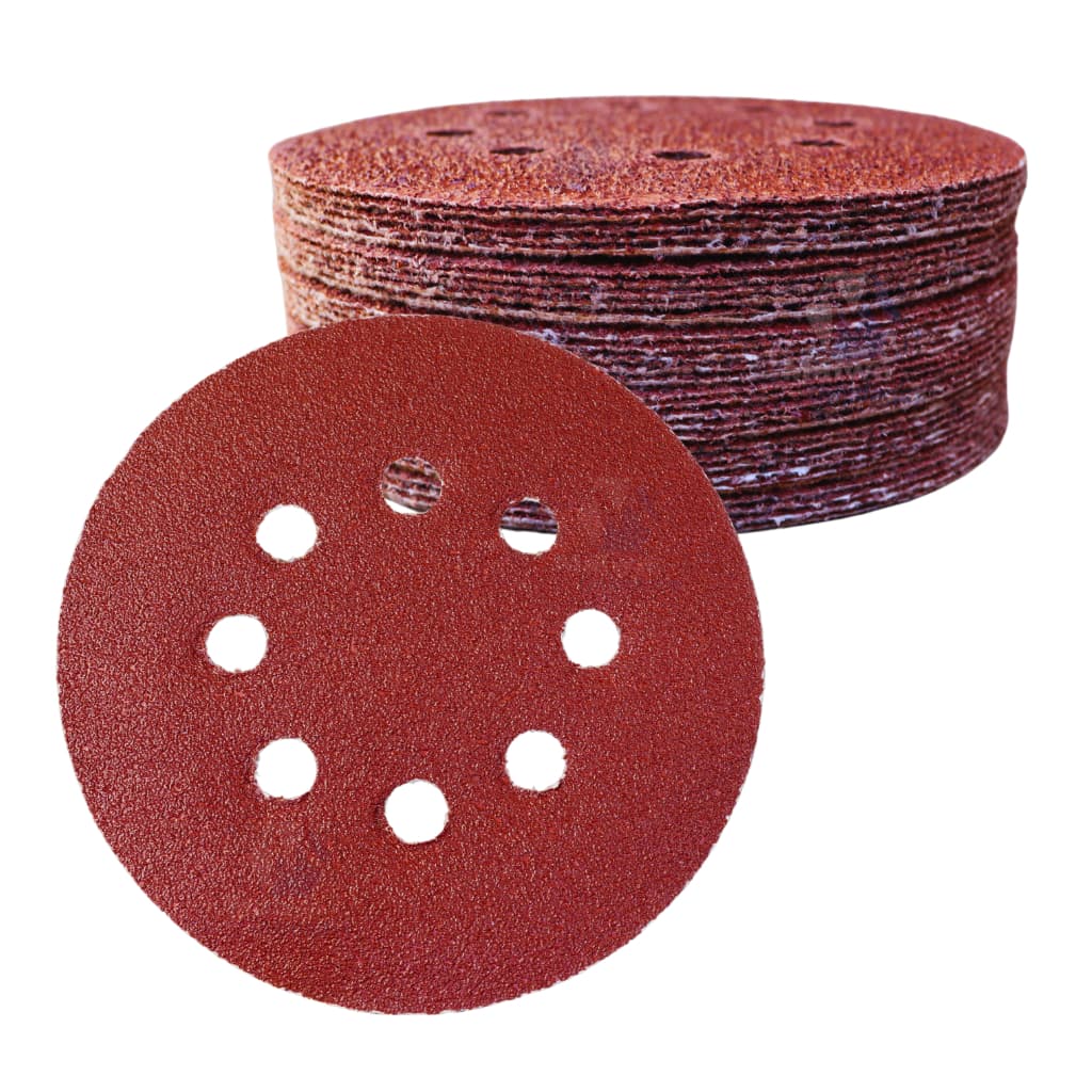 Kit 20 Disco De Lixa 125mm 8 Furos ou Sem Furos Para Lixadeira Roto Orbital Madeira Massa ou Metal