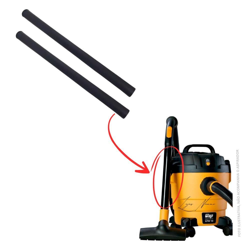 2 Tubo Extensor Prolongador Preto Aspirador Pó Gtw10/12/20 /Nano/Neo30/Neo31/Gt20i/Ar12/H2pó