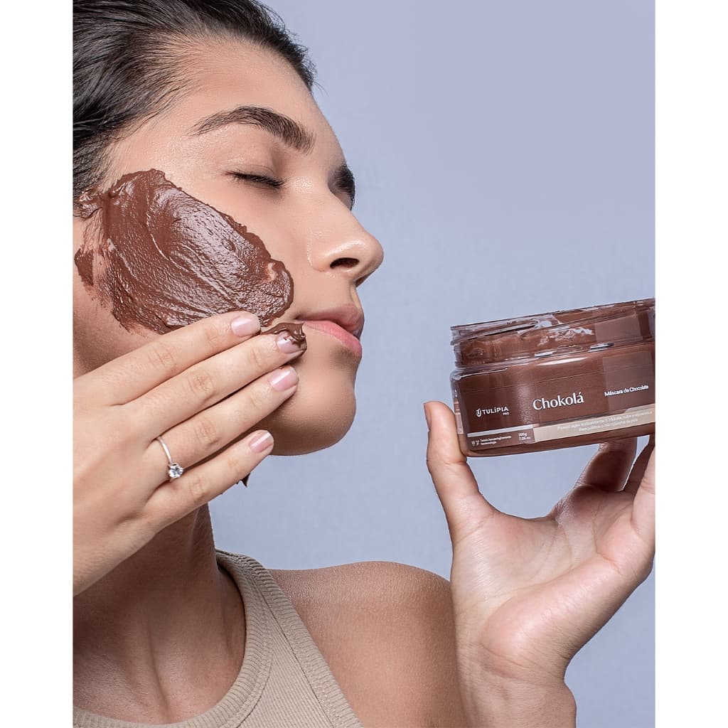 Chokola Mascara de Chocolate Nutritiva Hidratante Rejuvenescimento da Pele Tulipia 200g