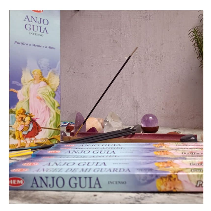 kit de Incenso Indiano HEM Anjo Guia relaxamento e meditação