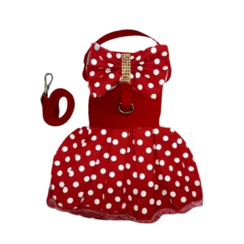COLEIRA PEITORAL VESTIDO BOLINHA  P M G GG
