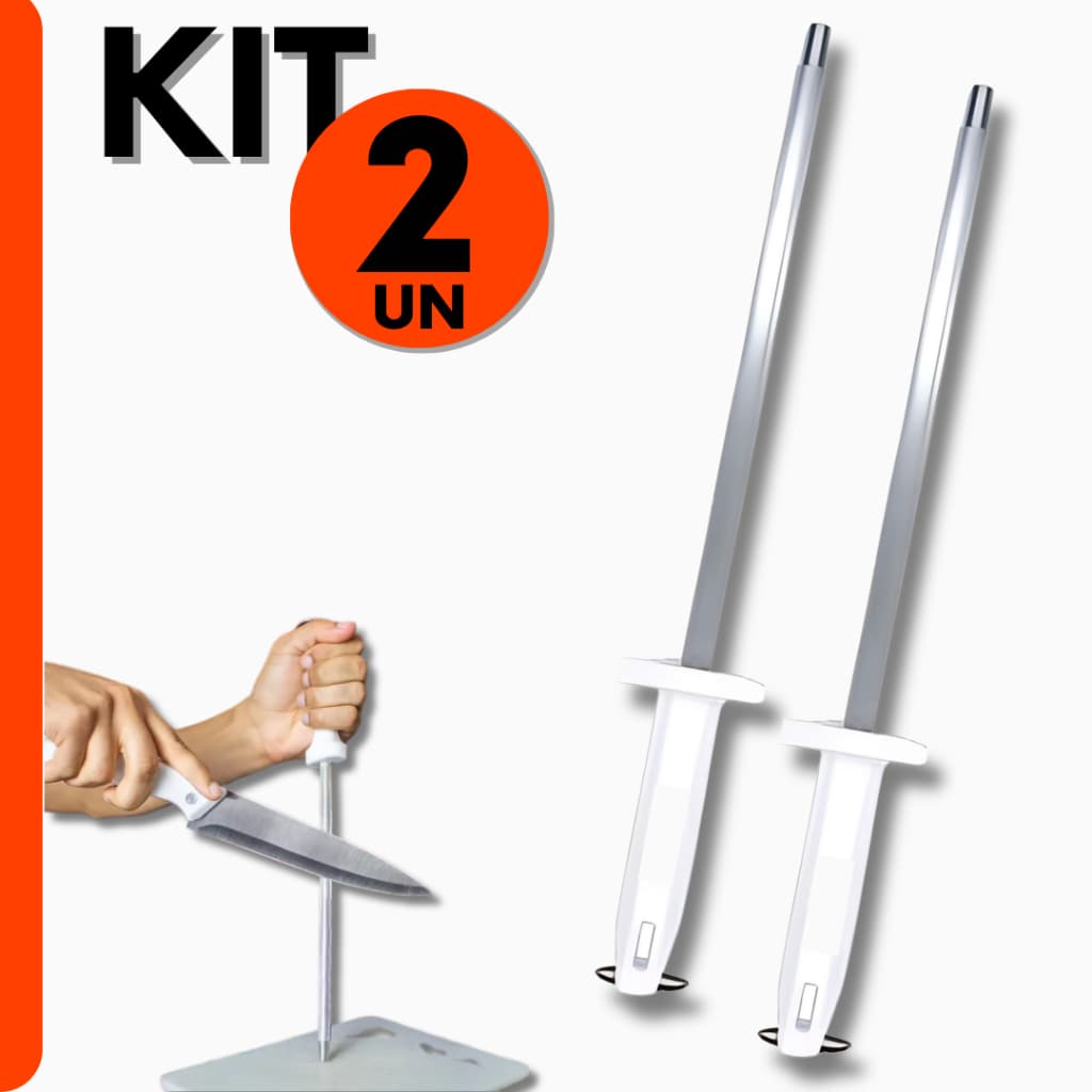 Kit 2 Chaira 12” Amolador Profissional de Facas p/ Açougue, Churrascaria e Cozinha de Alto Desempenho