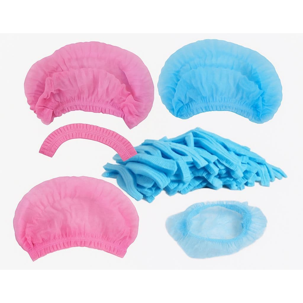 Touca ROSA/AZUL CL /PRETA / VERDE Descartável C/50 Unidades - TNT com Elástico