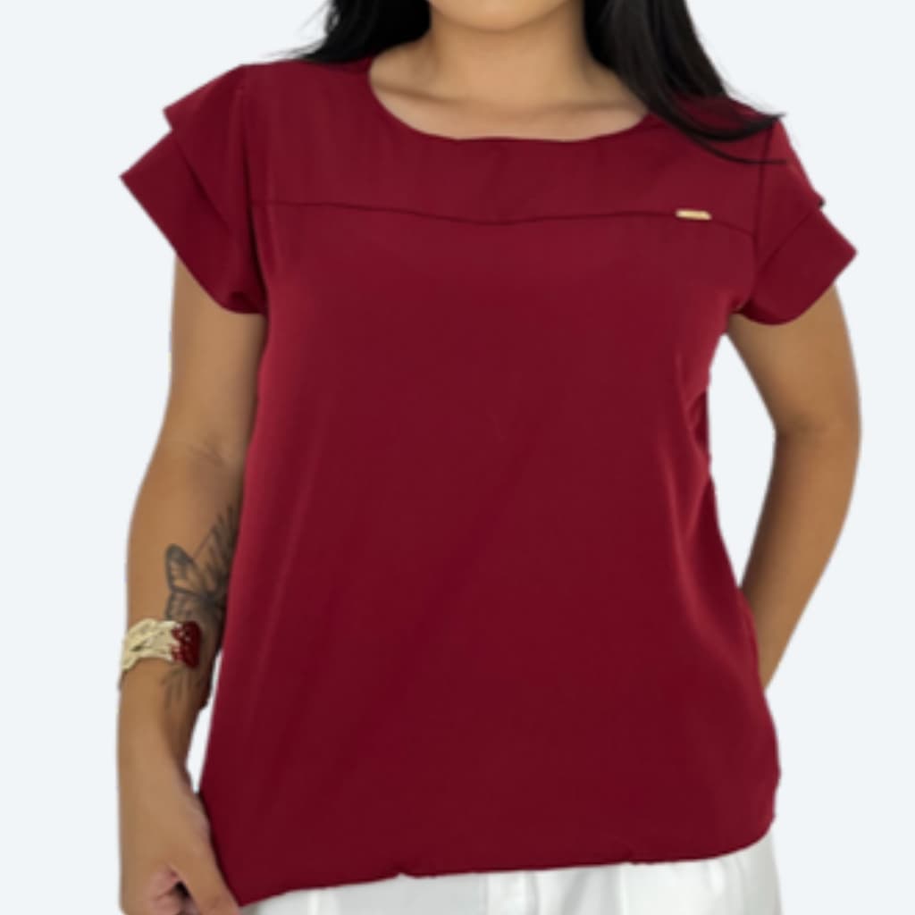 Blusa Feminina Sedinha Premium Social Soltinha Confortável Manga Curta Elegante e Estilosa
