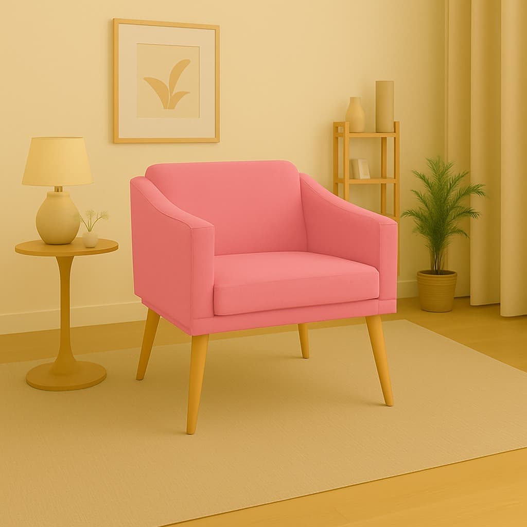 Kit 2 Poltronas Decorativas Recepção Sala Quarto Aconchego e Beleza
