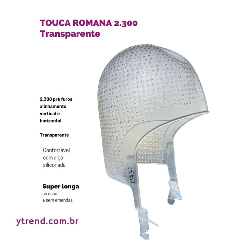 Touca Transparente Luzes Mechas Reflexos Morena Iluminada longa alinhada 2300 Furos cobre a nuca
