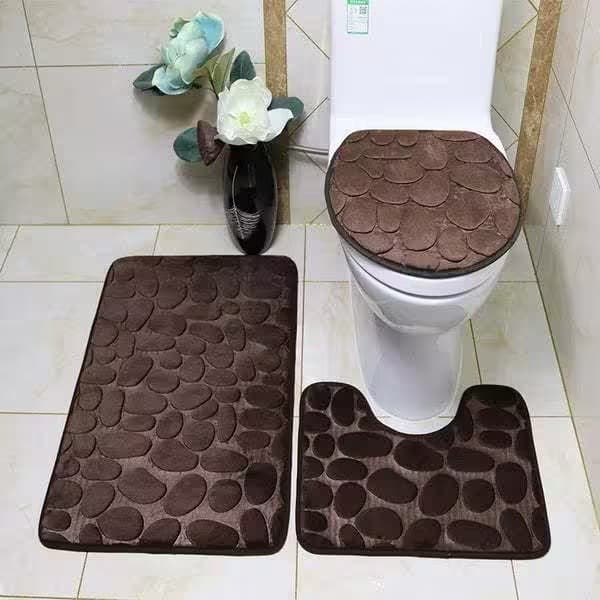 Tapete Jogo De Banheiro 3 Pçs Liso ( DESENHOS E COR VARIADOS)