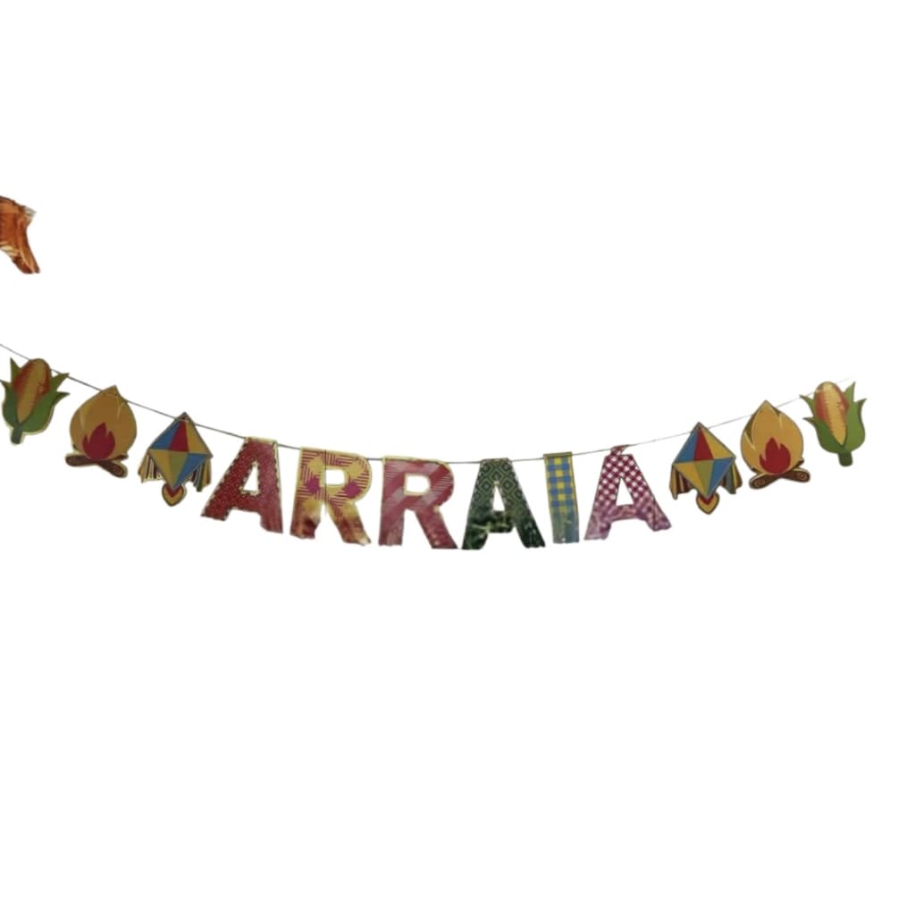 1 Faixa De Papel Letras ARRAIA Para Festa Junina Decoração 2m