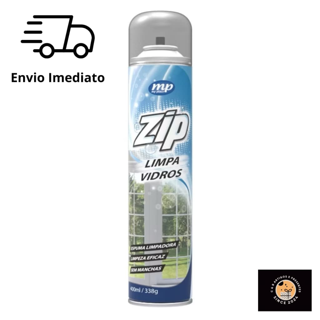 Limpa Vidros Spray Zip 400 ML Espuma Magica Limpa a Seco