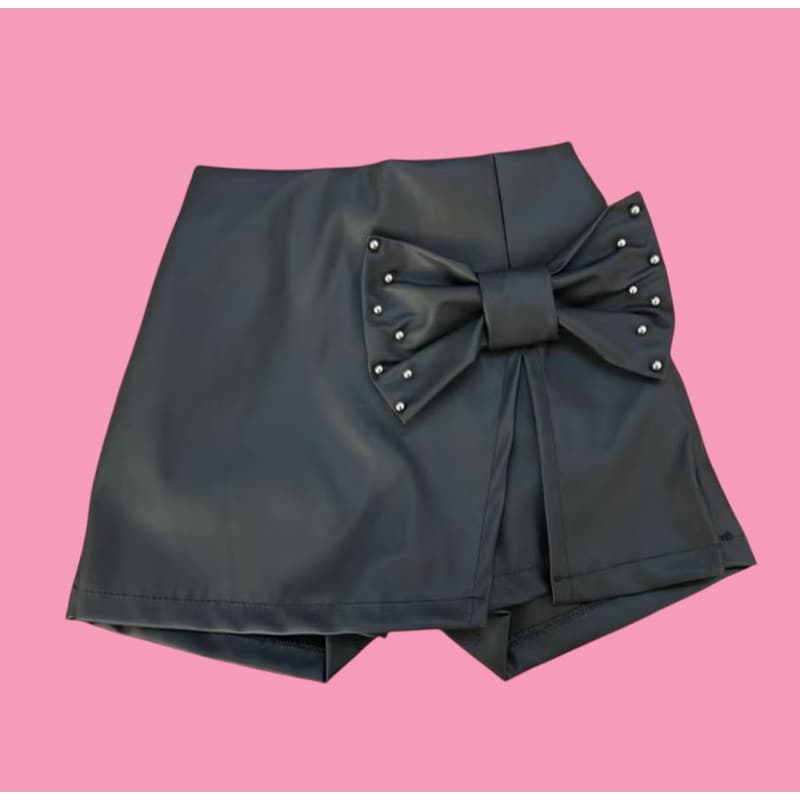 SHORT SAIA INFANTIL MENINA COURO FAKE MODA INFANTIL ROUPAS DE MENINA