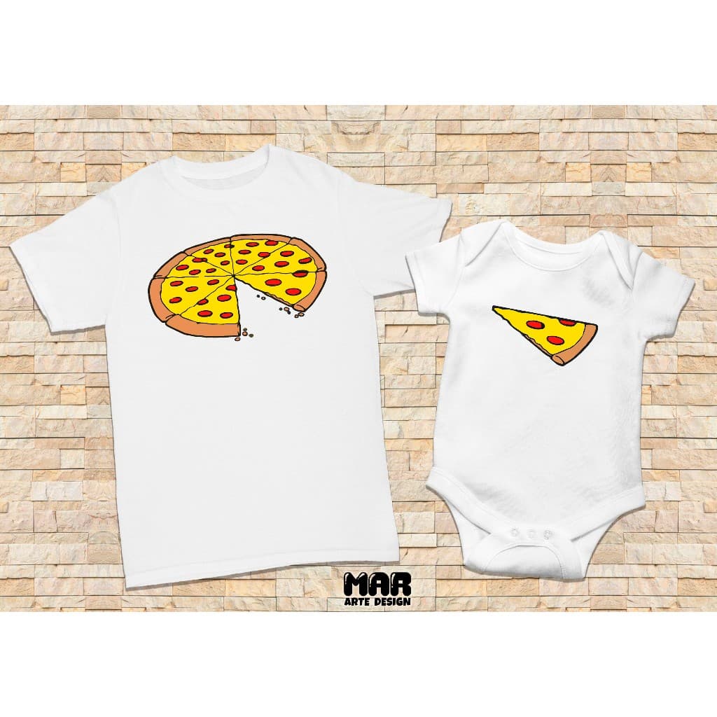 Camiseta + body Tal Pai Tal Filho(a) (Pizza)