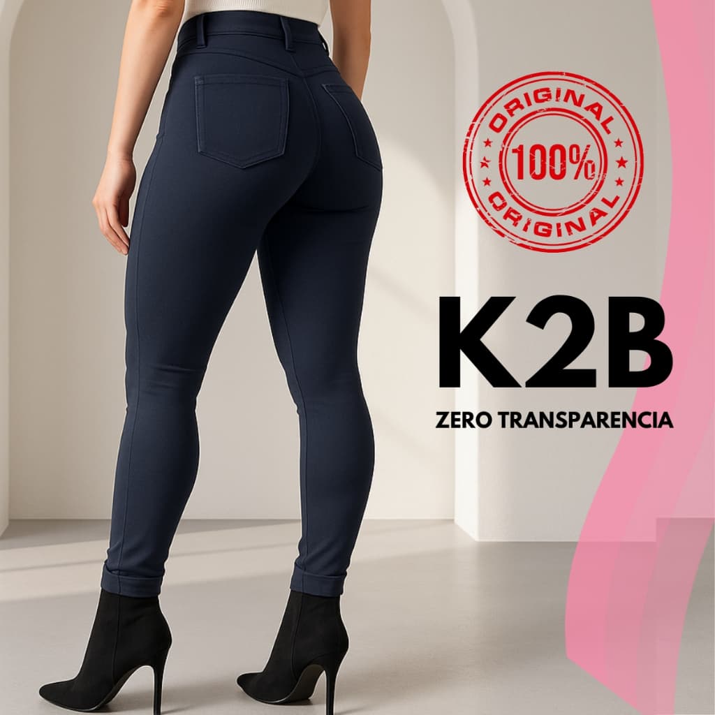 Calça Montaria Feminina K2B Cós Alto Com Zíper e Botão Skinny Encorpada Tecido Premium