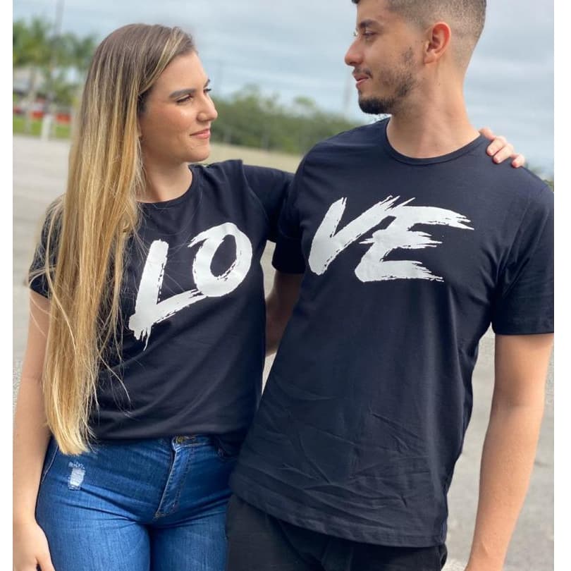 Kit de Camisetas para Casal Love Camisetas Namorados