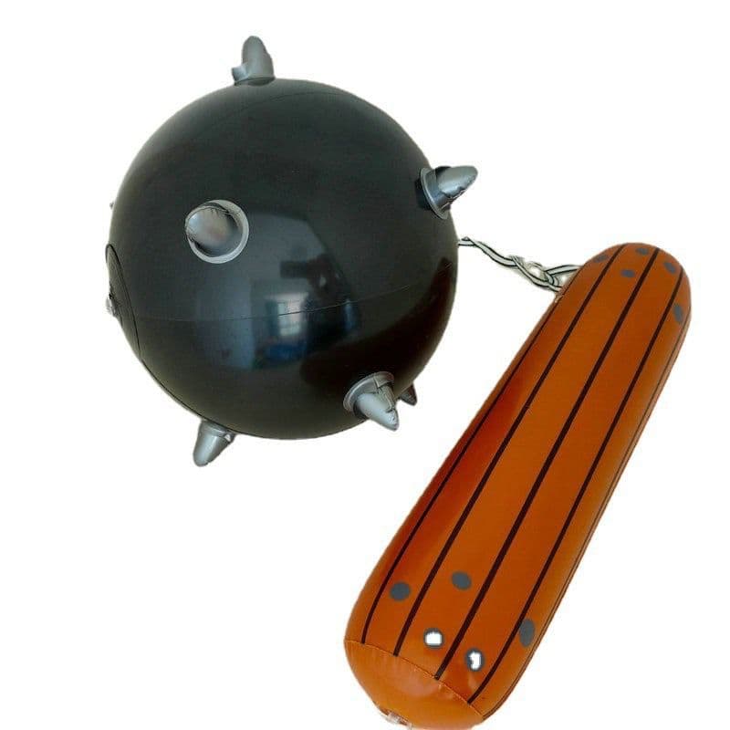 Kit 100 Unidades Brinquedo Inflável Maça Medieval com Bola de Espinhos Taco