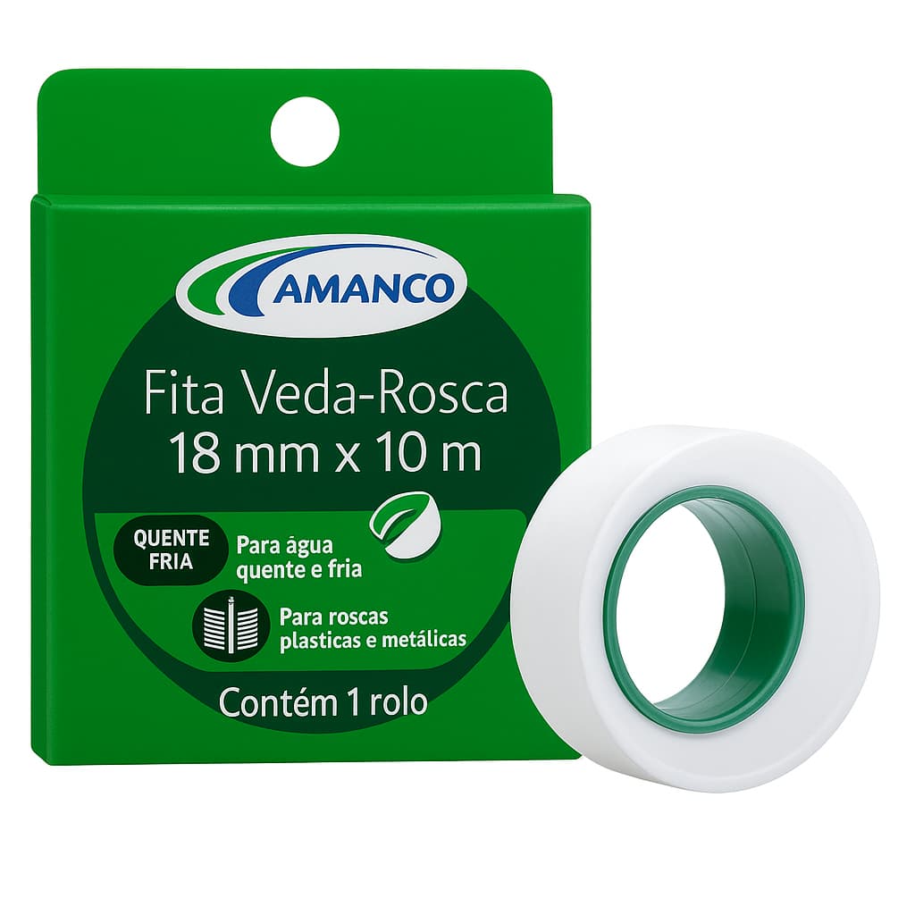 Fita veda rosca Amanco 18mm x 10 Metros